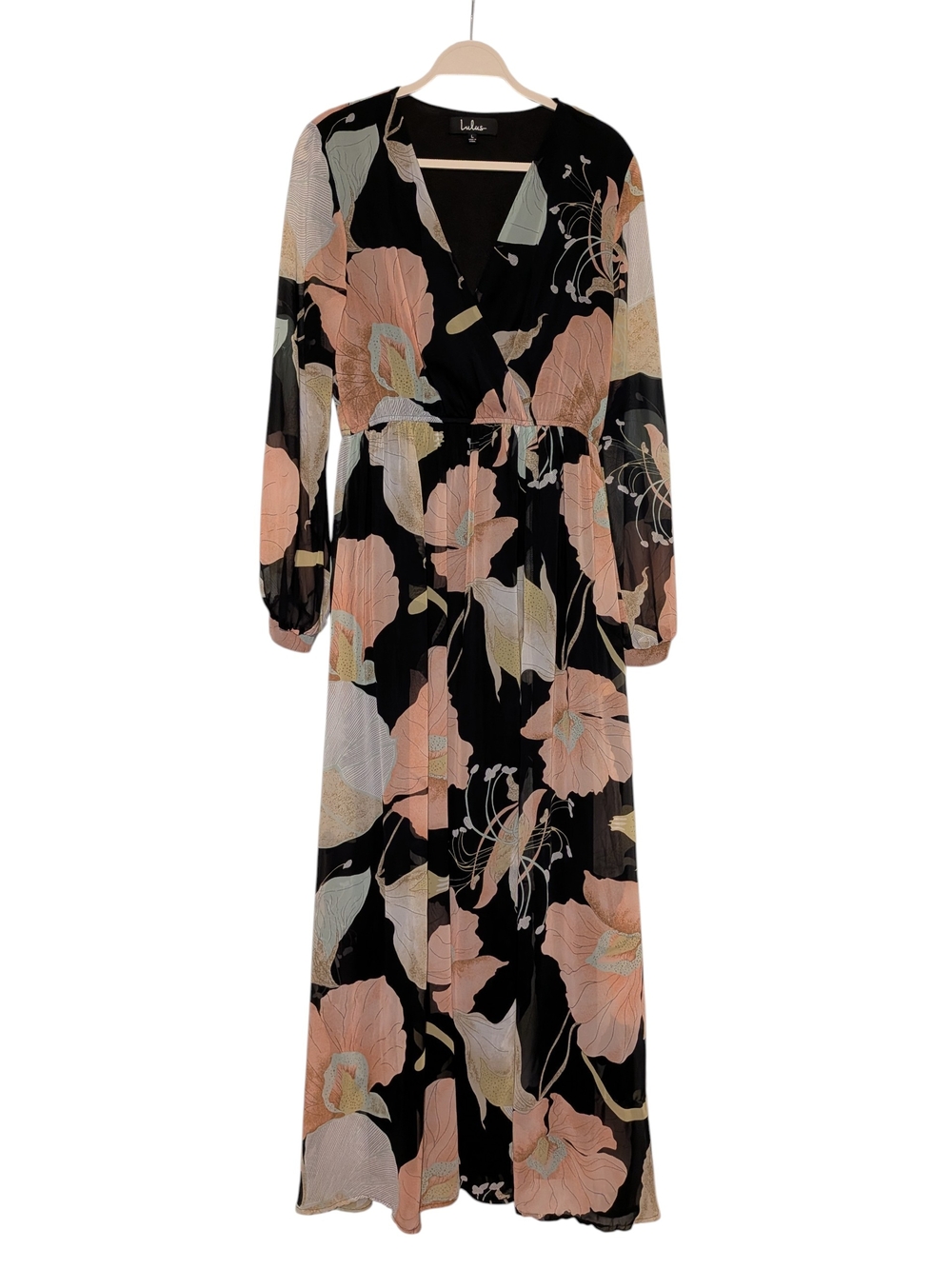 Lulu's Black Floral Maxi Dress
